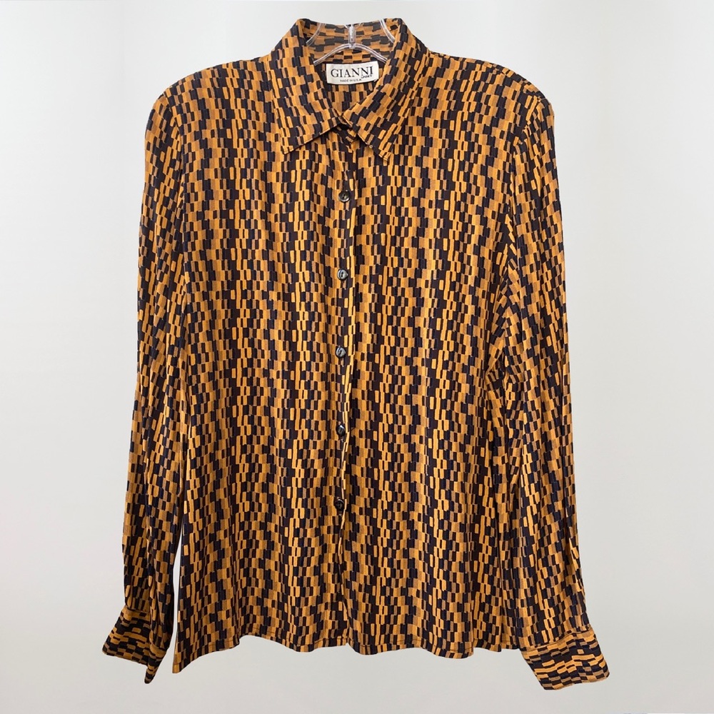 GIANNI Vintage 1970’s Geometric Tile Blouse